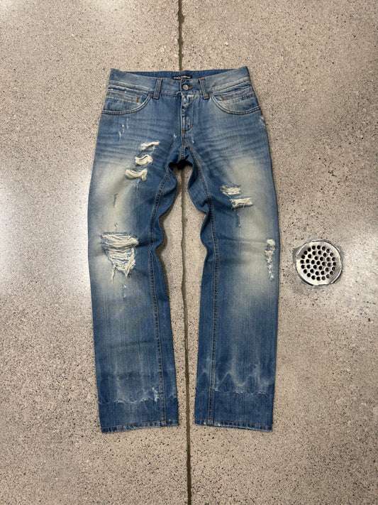 2000s Dolce & Gabbana Mainline ‘Washed Blue’ Bootcut Denim