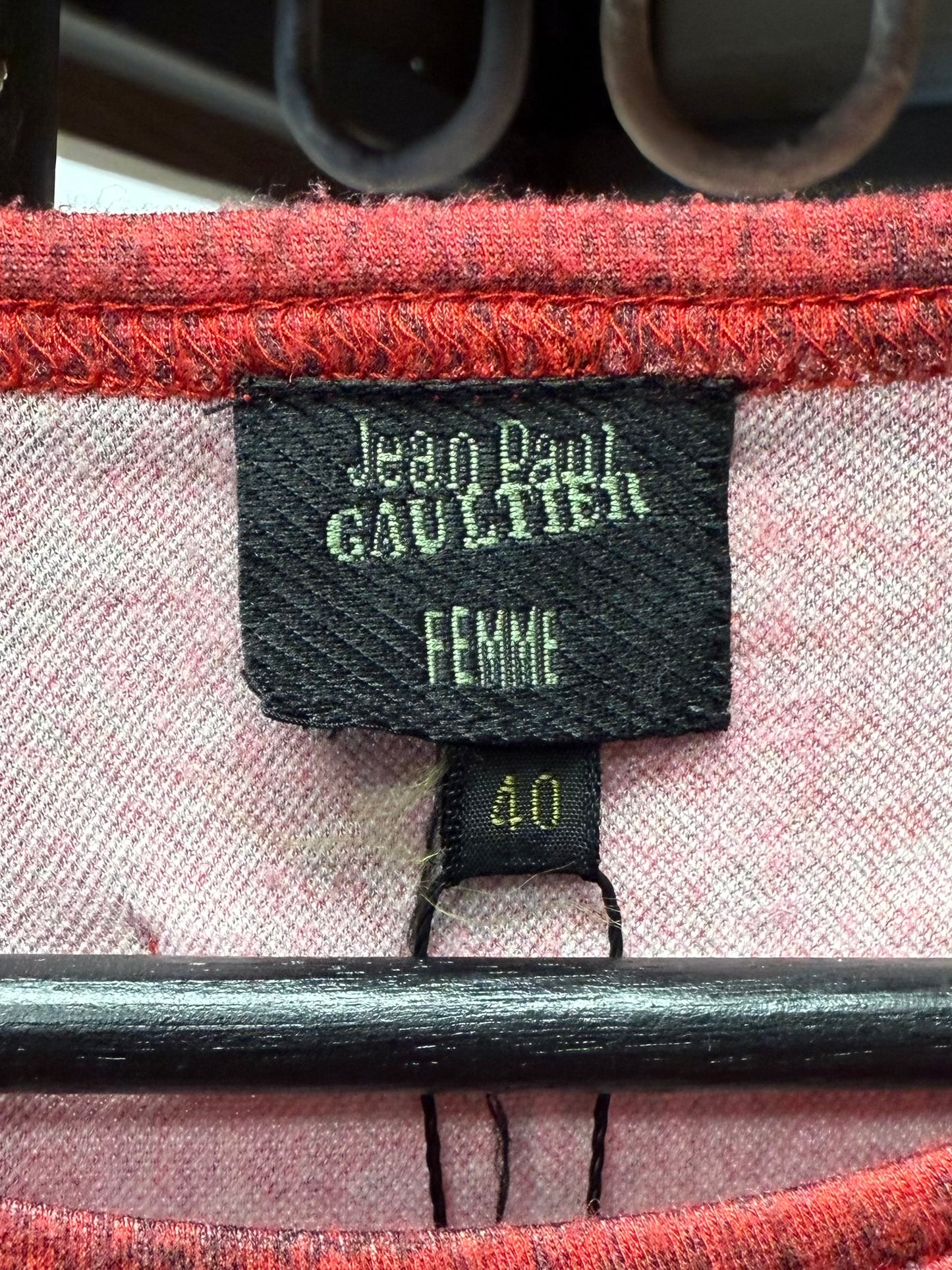 AW1995 Jean Paul Gaultier ‘Portrait’ Red/Long Mesh Long Sleeve Shirt