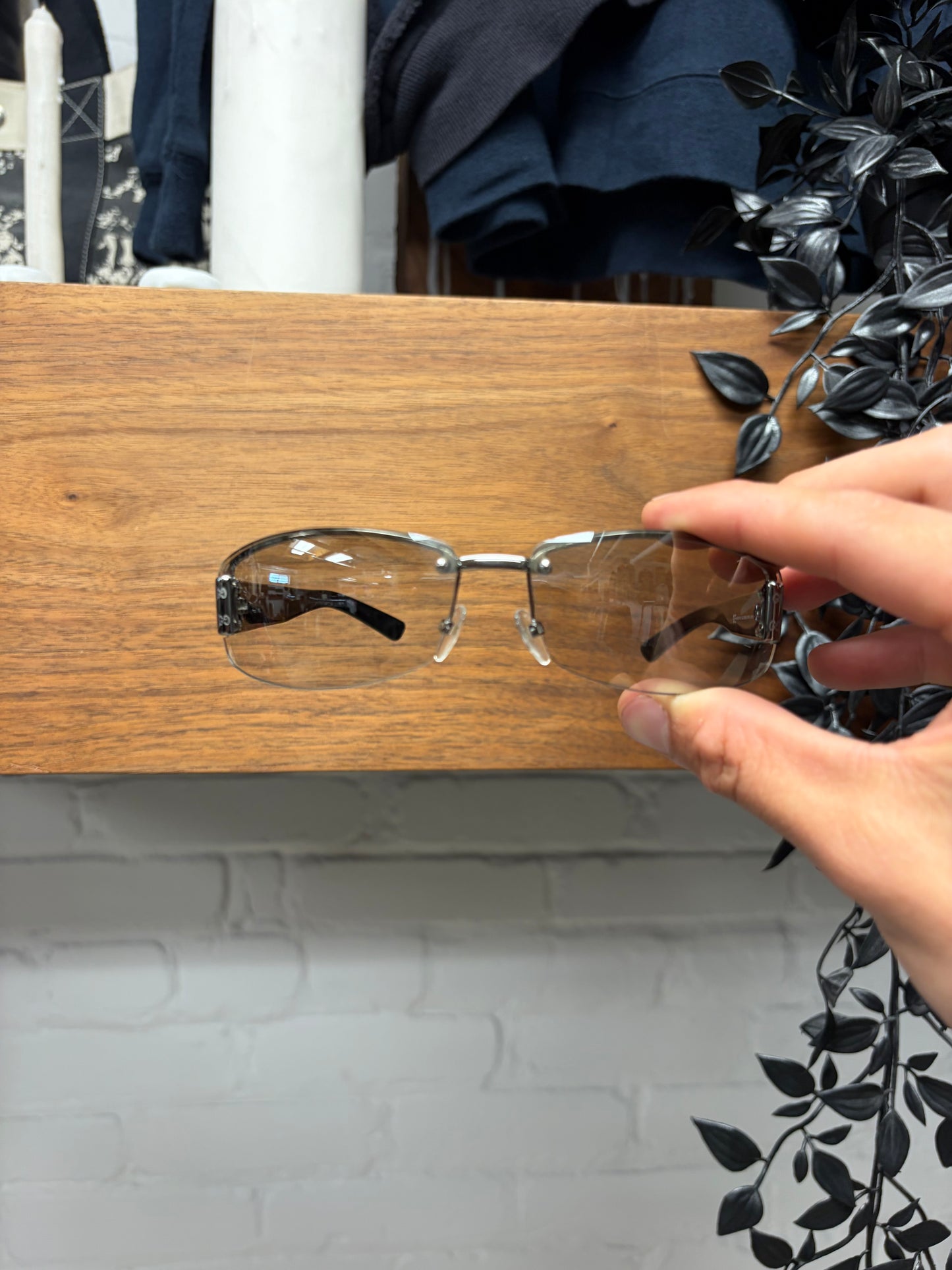Gucci ‘Guccisima’ Monogram Black Rimless Sunglasses