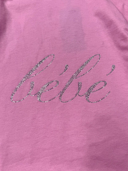 Balenciaga ‘Bébé’ Rhinestone Pink Oversized T-Shirt