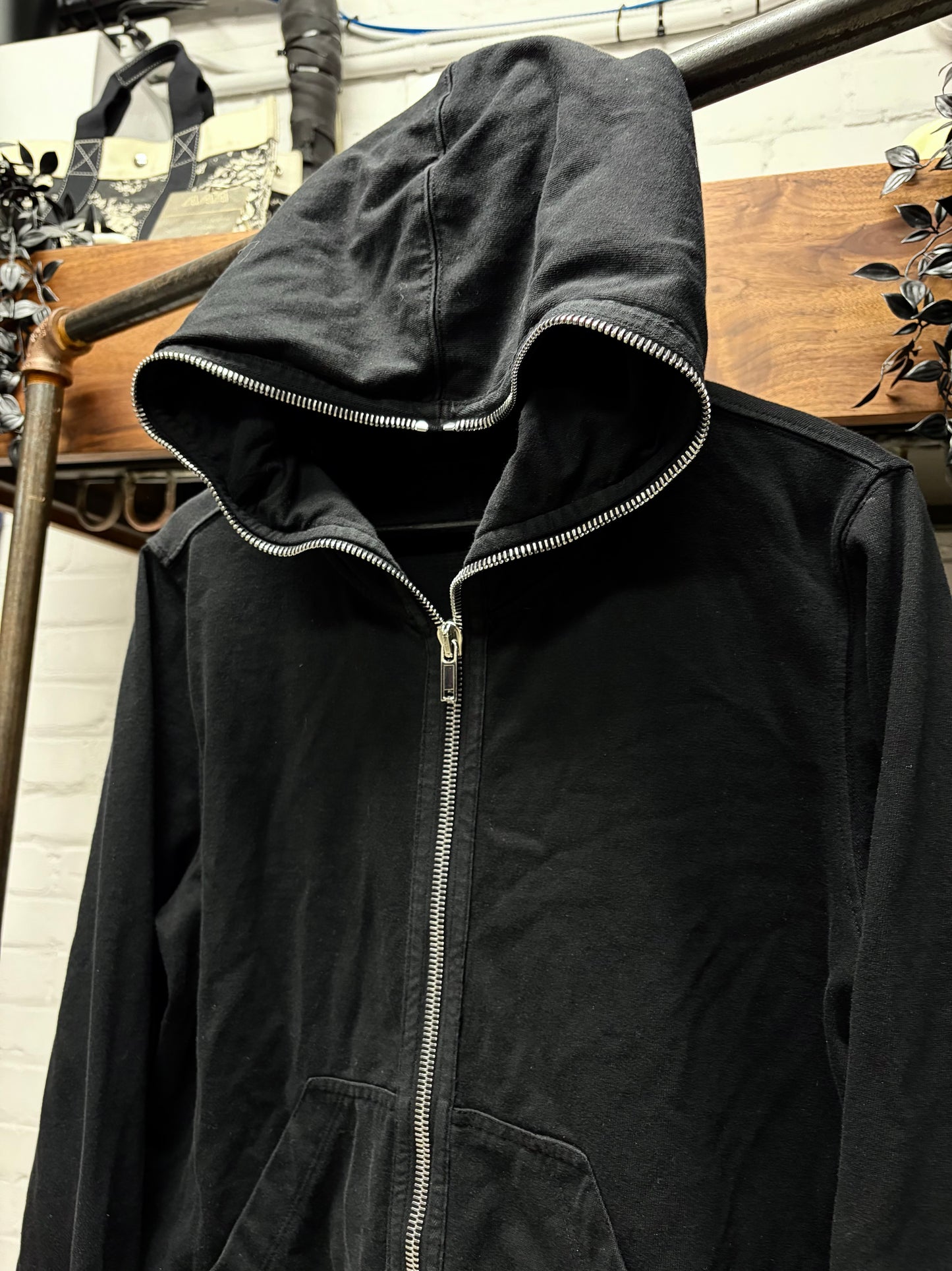 Rick Owens Black ‘Gimp’ Full Zip-Up Hoodie