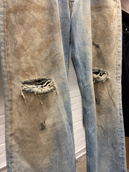 Acne Studios ‘2021M’ Mud Washed Blue Flared Denim