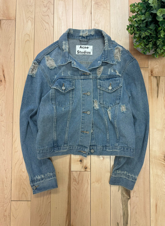 Acne Studios Distressed Blue Denim Jacket