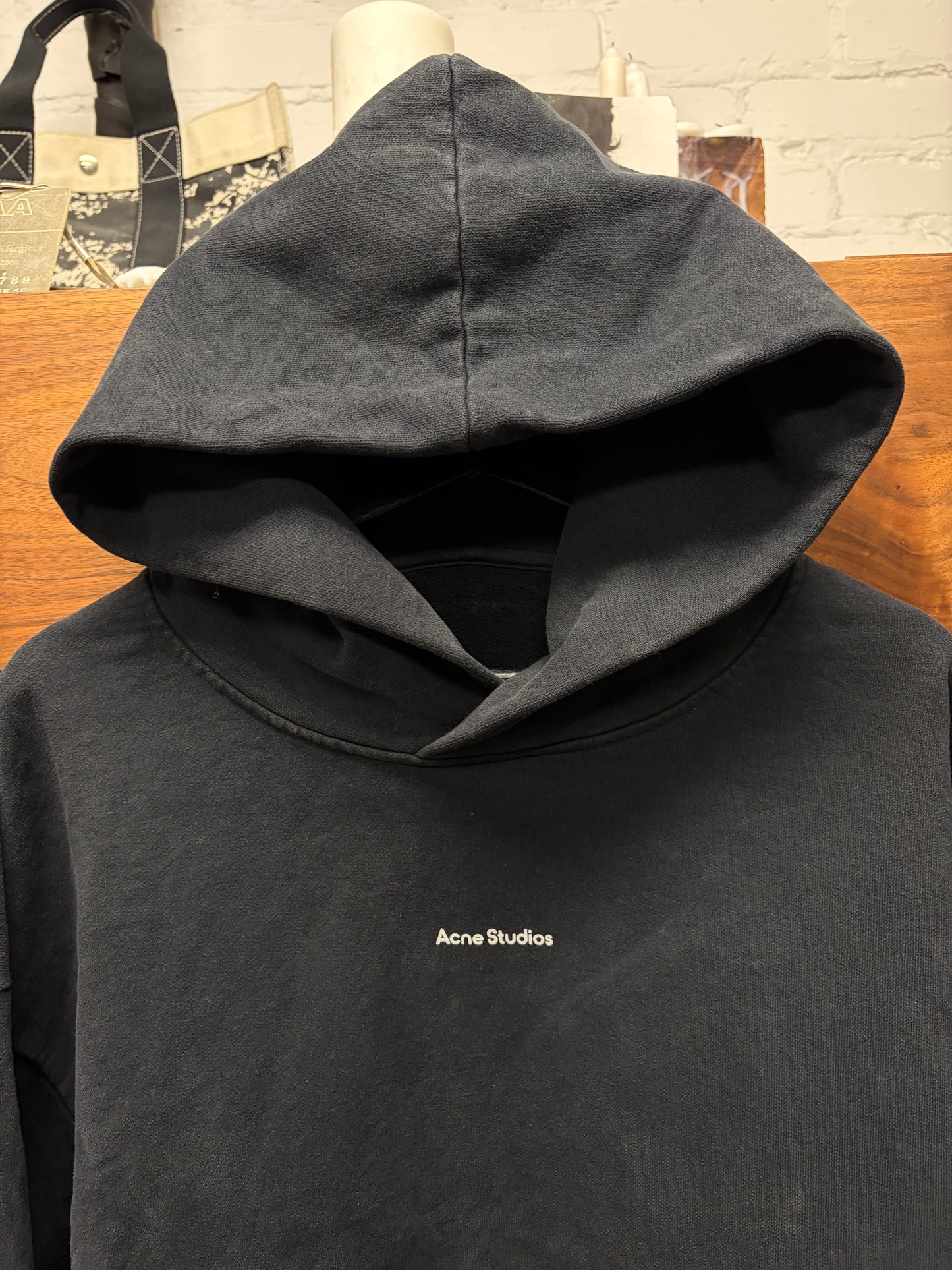 Acne Studios ‘Basic Logo’ Black Oversized Cotton Hoodie