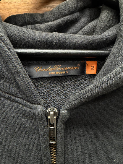 SS2003 Undercover ‘Scab’ Ribbed Cotton ‘Patti Smith’ Bolt Zip-Up Hoodie