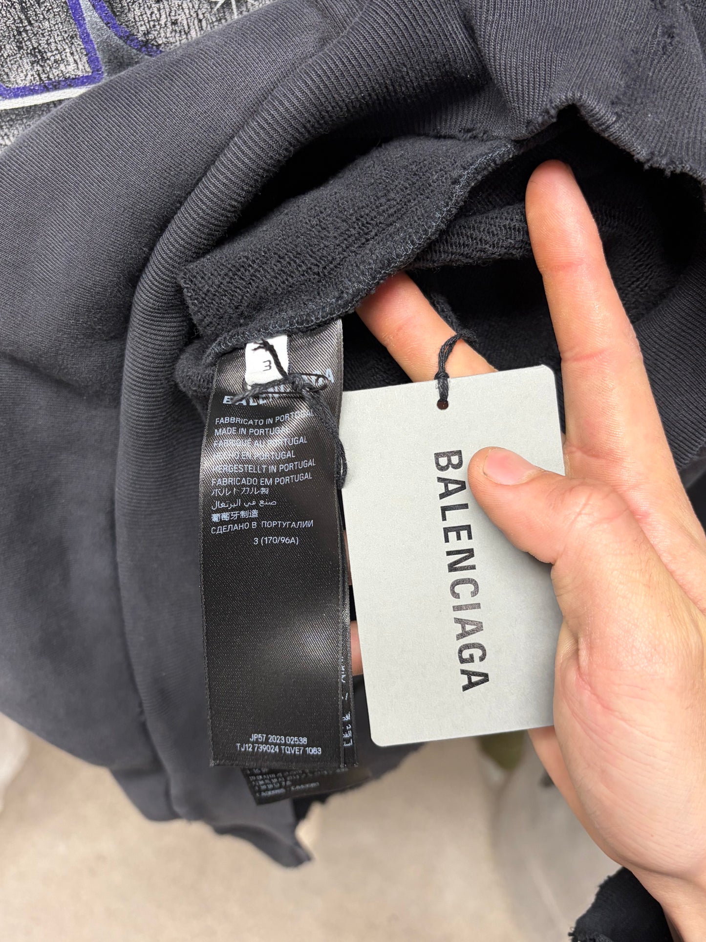 SS2024 Balenciaga ‘See Now Buy Now’ Distressed Black Pullover Hoodie