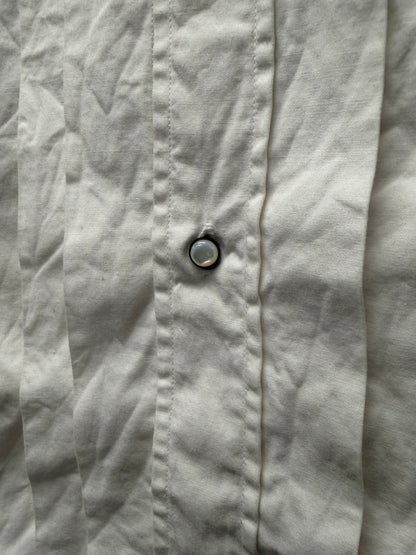 SS2007 Number (N)ine ‘About a Boy’ Pleated White Pearl Button Snap Shirt