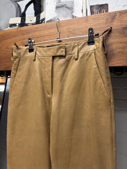 Vintage Helmut Lang ‘Caramel Brown’ Lambskin Leather Pants