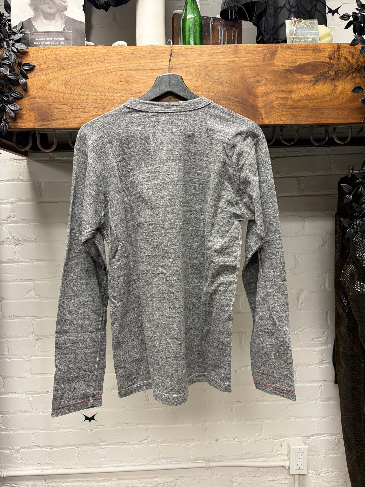 2010 Junya Watanabe Contrast Stitch Heather Grey Long Sleeve Shirt