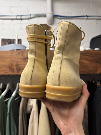 Rick Owens Mustard/Gum Sole ‘Ramones’ Low Top Sneakers