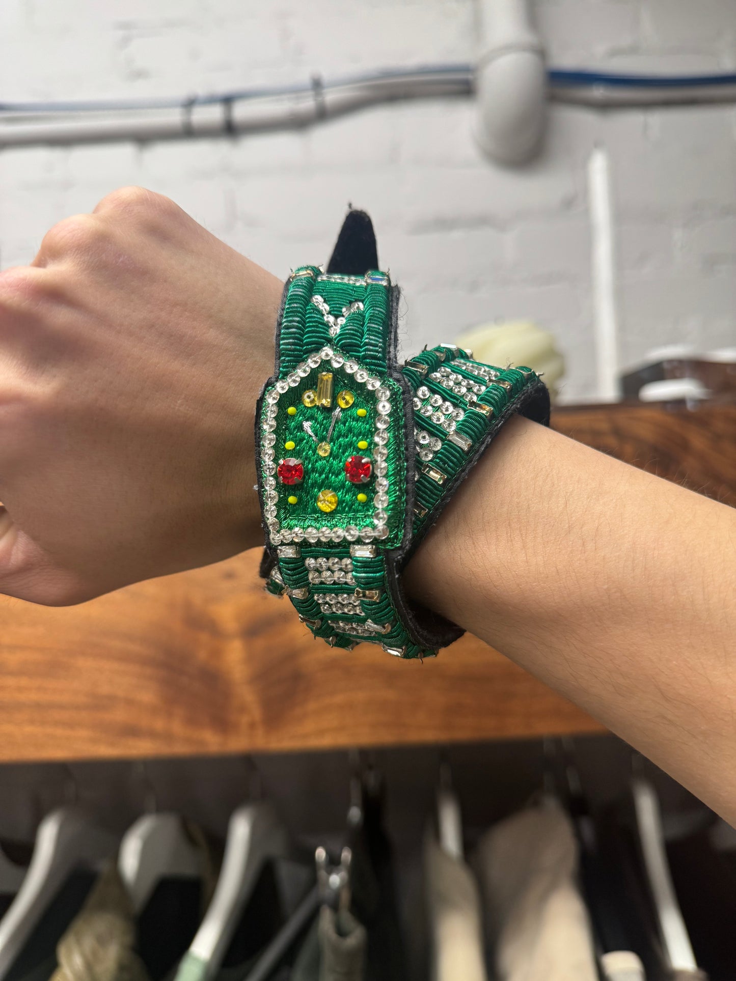 Walter Van Beirendonck Crystal Embellished Snake Bracelet