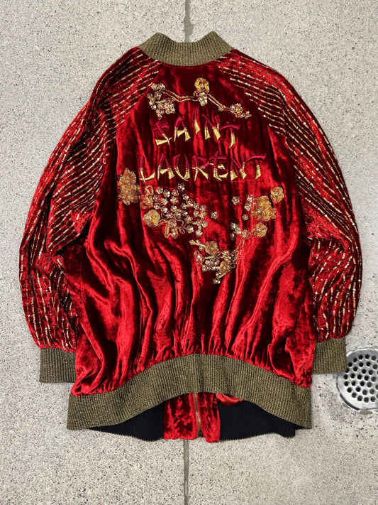 AW2019 Saint Laurent Sequin Hand Beaded ‘Sukajan’ Souvenir Jacket