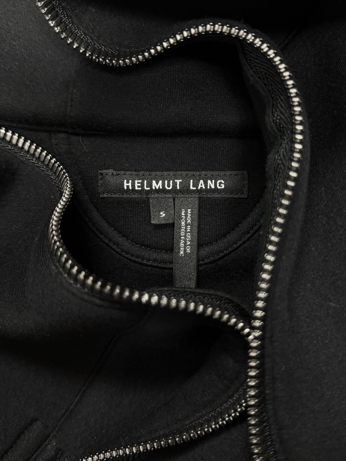 Helmut Lang Moto-Padded Black Zip-Up Hoodie