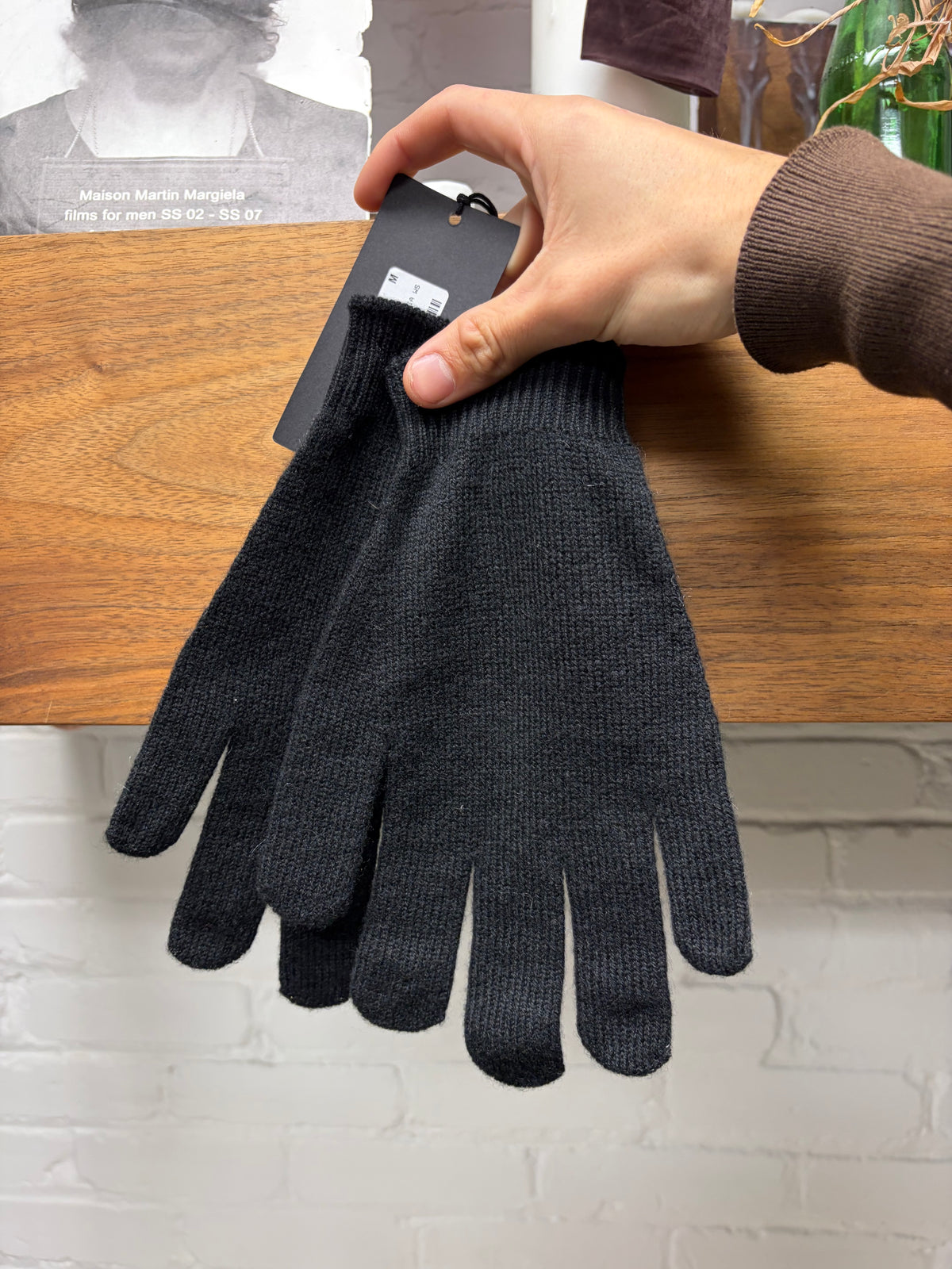 Saint Laurent Black Cashmere ‘Skeleton’ Gloves