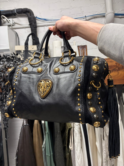 Gucci by Frida Giannini ‘Babouska’ Leather Bag with Gold ‘GG Heart’ Hardware & Studding