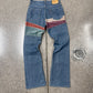 2000s Hysteric Glamour Corduroy Patchwork Flared Denim