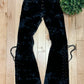 Tornado Mart Black Velour ‘Lace Up’ Flared Pants