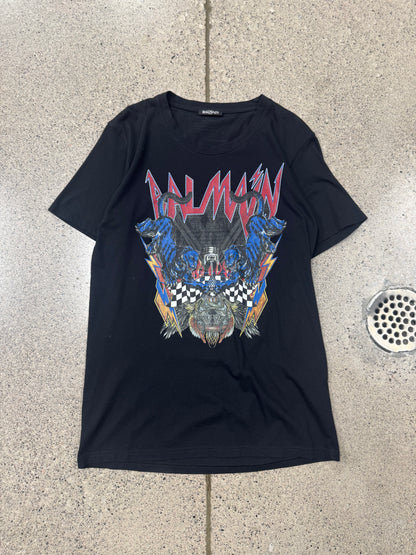 AW2017 Balmain ‘Paris Panthers’ Black Graphic T-Shirt