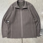 Issey Miyake Homme Plisse Pleated Brown Zip-Up Track Jacket