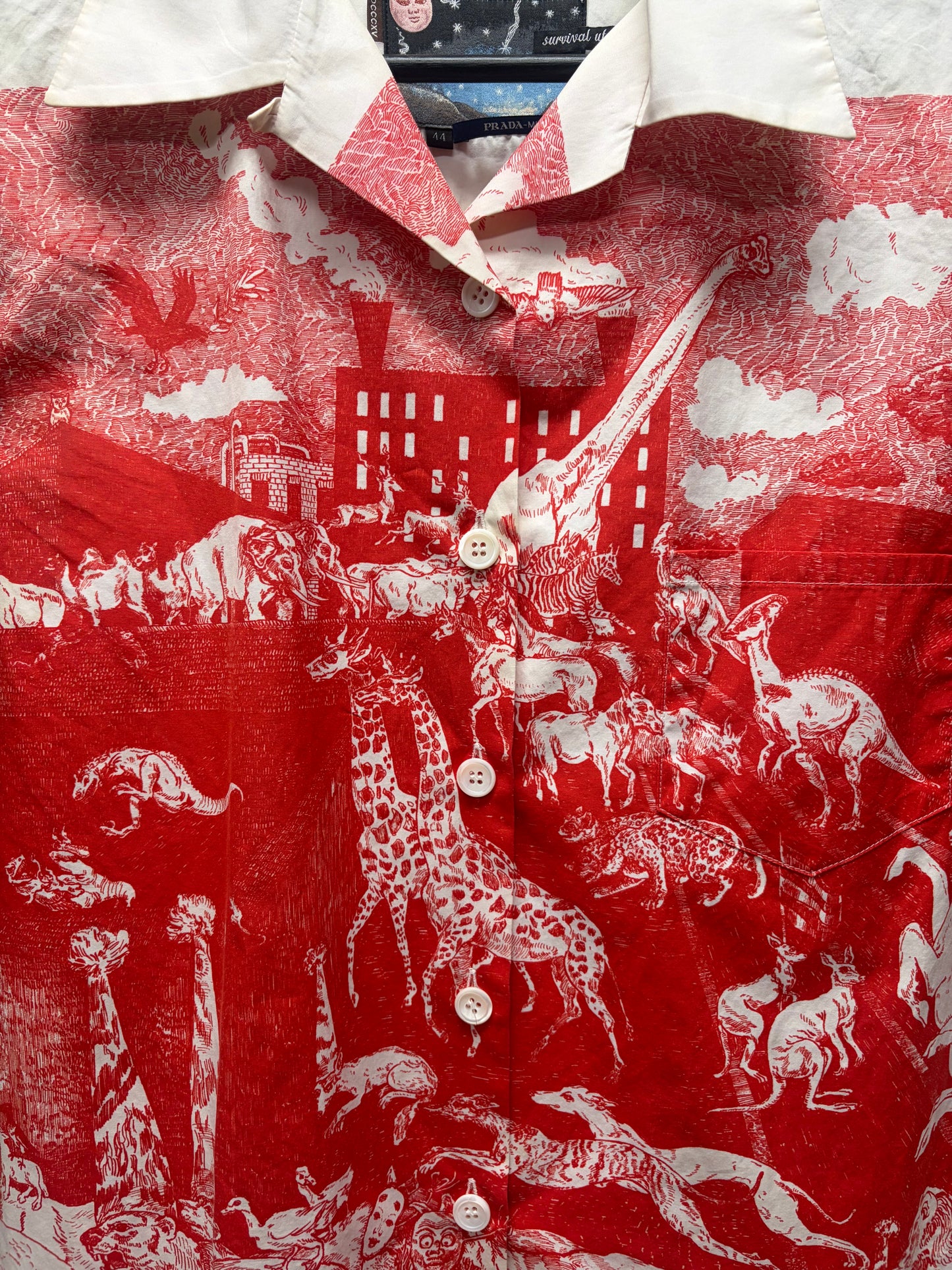 AW2016 Prada x Christophe Chemin ‘Survival Utopia’ Camp Collar Button Up Shirt