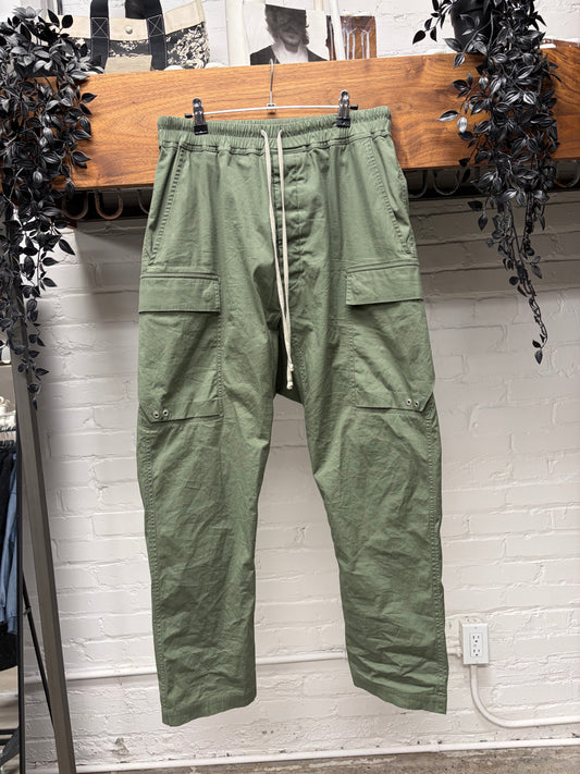 Rick Owens ‘Edfu’ Green Drop Crotch Drawstring Joggers