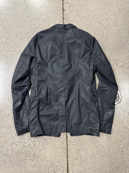 2014 Rick Owens ‘Waxed’ Black Single Button Blazer