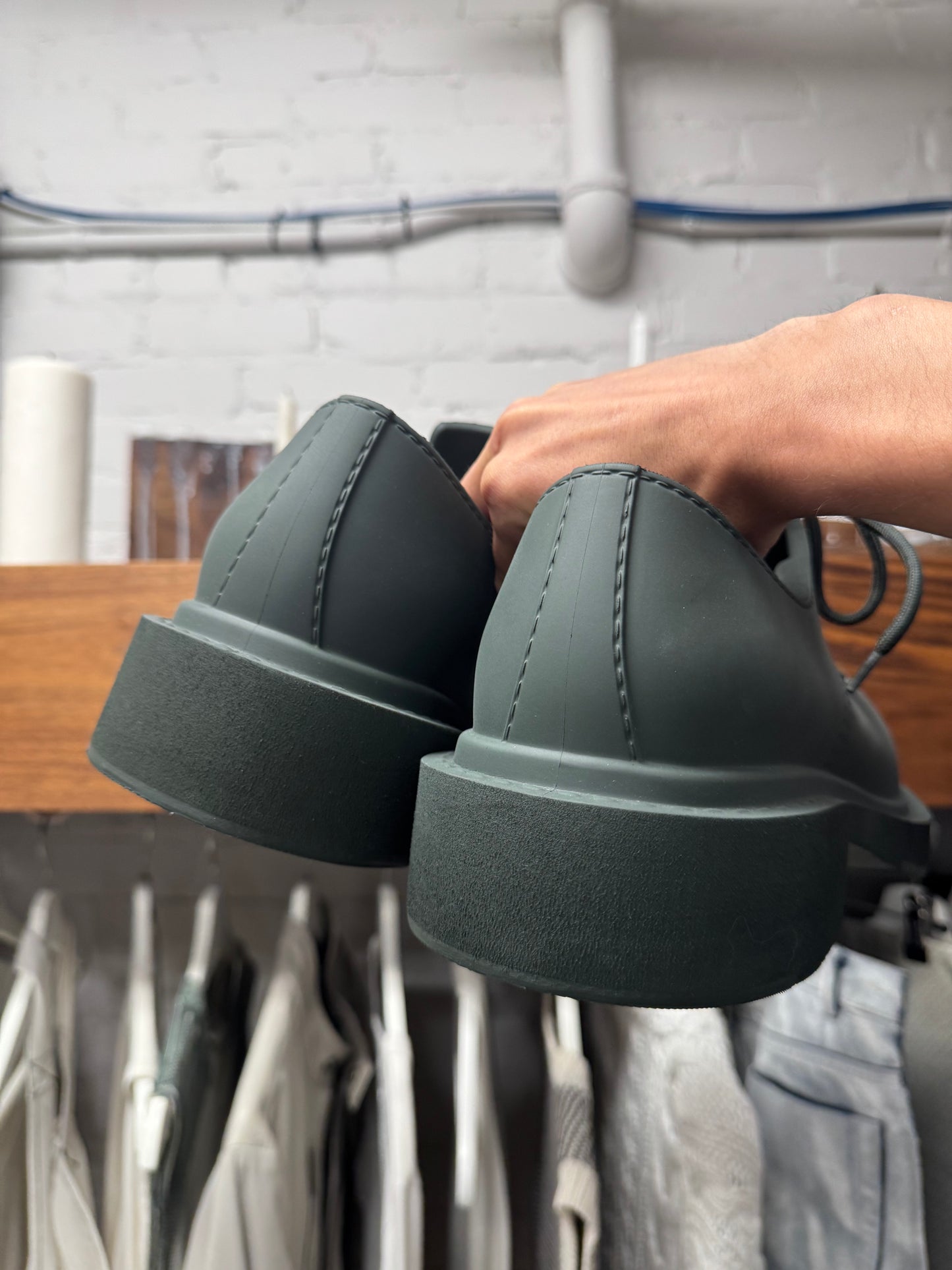 Balenciaga ‘Steriod’ Military Green Oversized Derbys