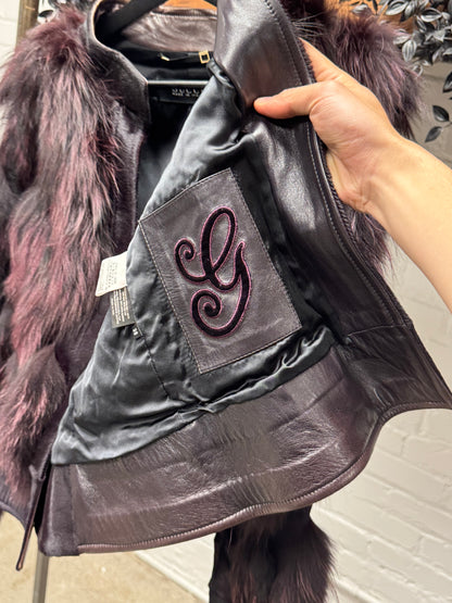 AW2003 Gucci by Tom Ford Fox Fur/Pony-Hair ‘Plum’ Purple Leather Jacket