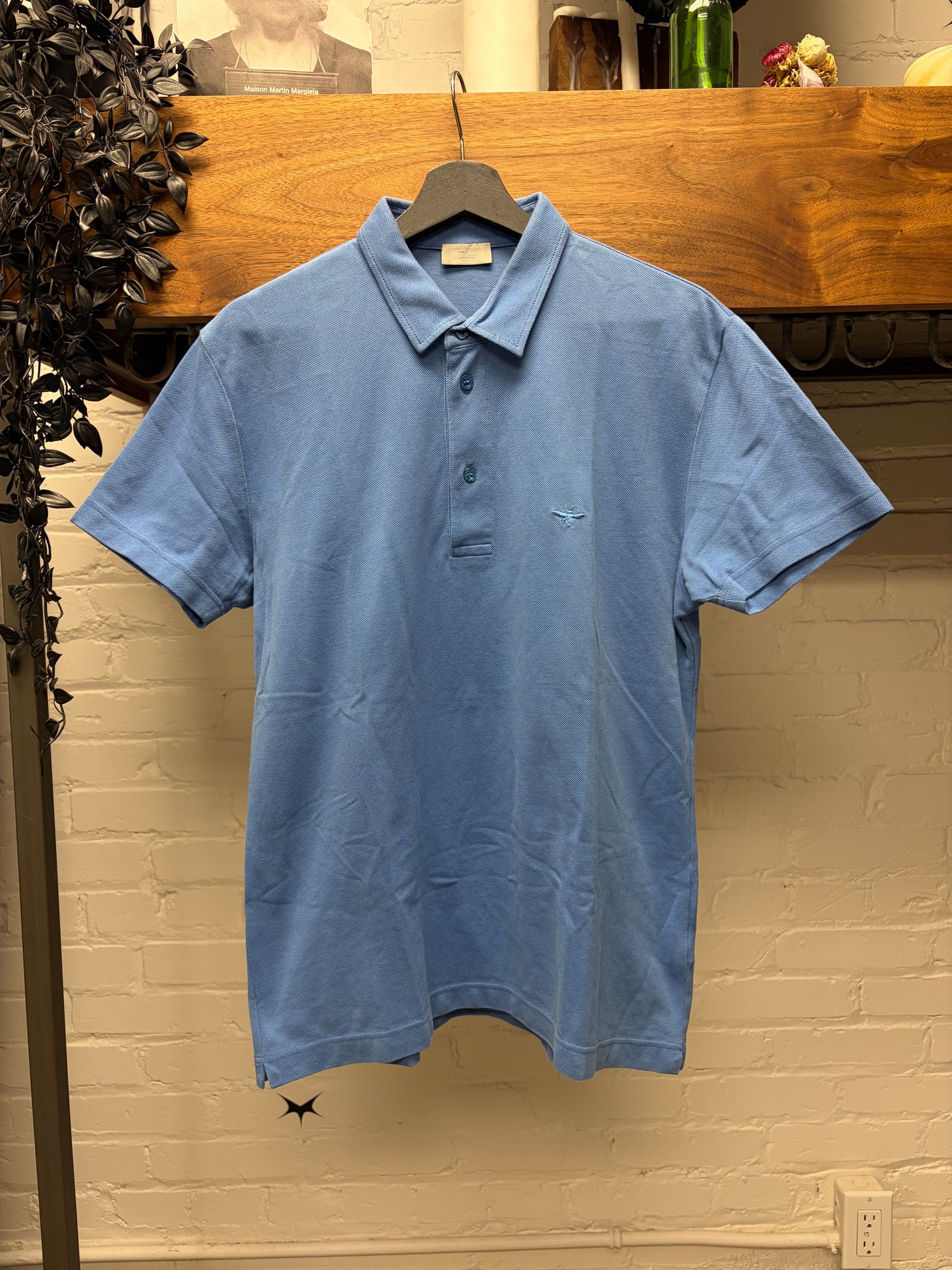 Dior Homme Embroidered ‘Bee Logo’ Carolina Blue Polo
