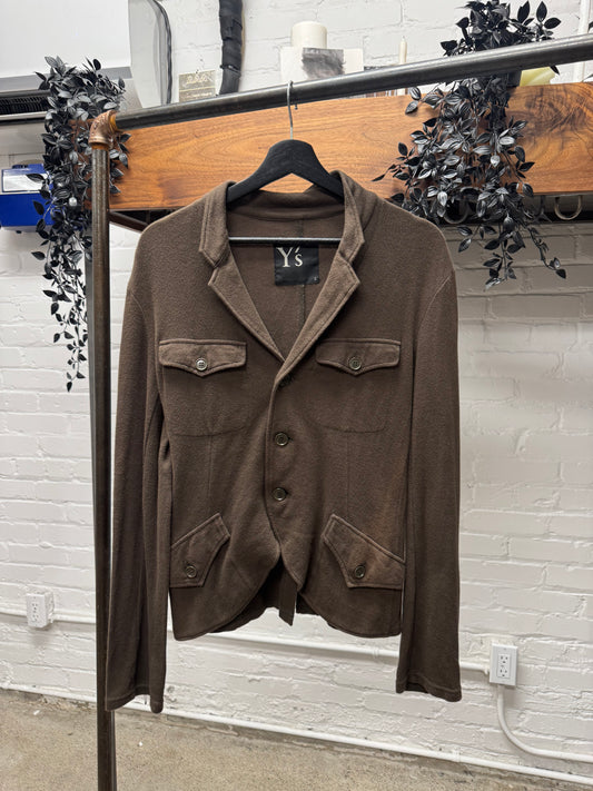 Yohji Yamamoto Y’s Brown Cotton Relaxed Blazer