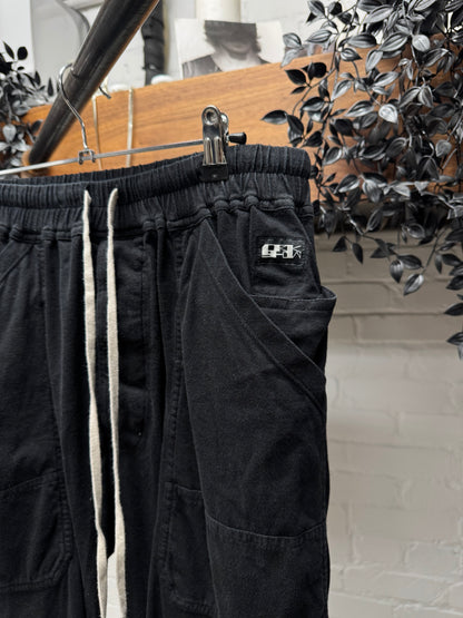 Rick Owens DRKSHDW Black ‘Lounge’ Drawstring Cargo Pants
