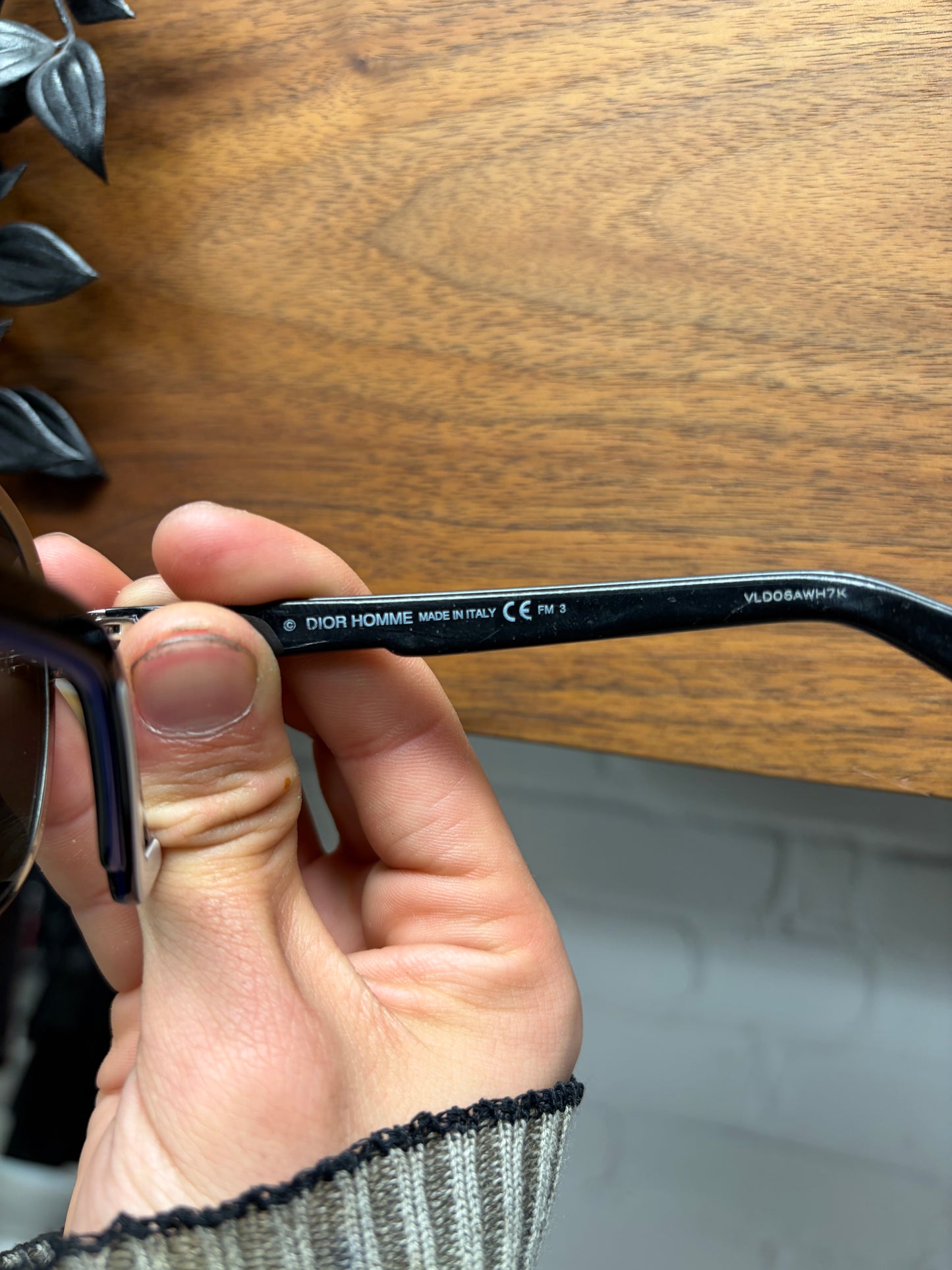 Dior Homme Black/Blue Aviator Sunglasses