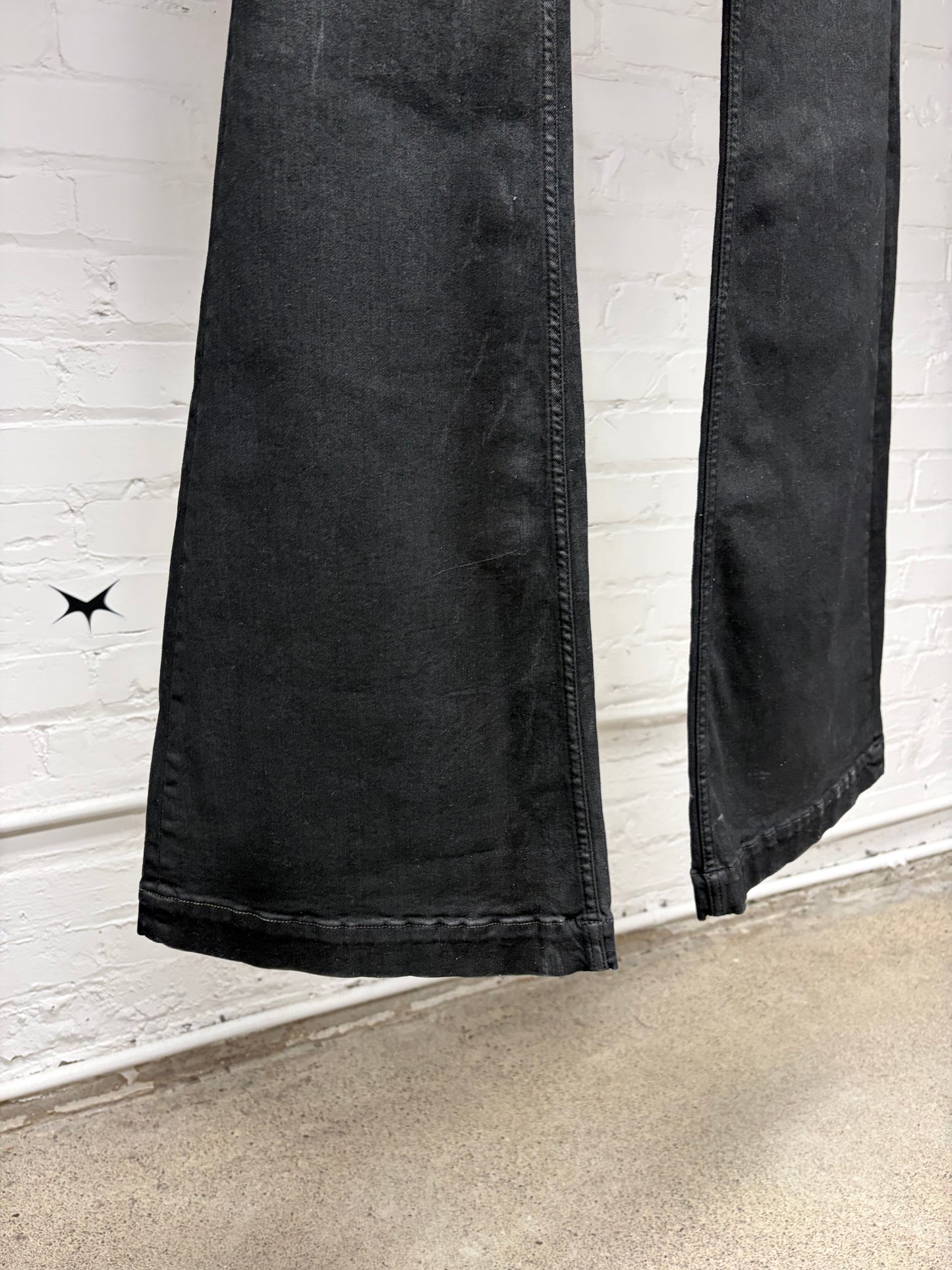 SS2024 Rick Owens ‘Lido’ Black ‘Bolans’ Flared Leg Denim
