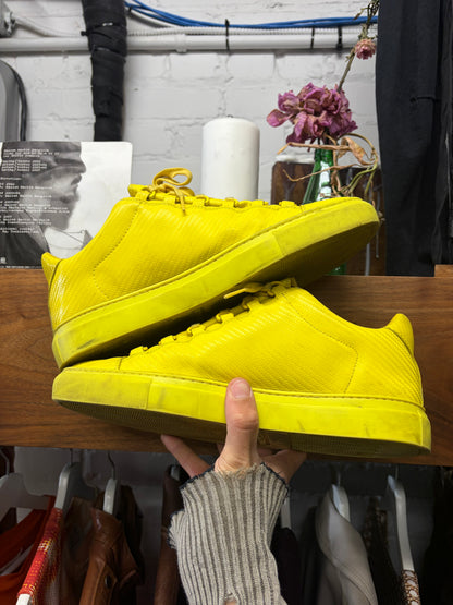 Balenciaga Yellow Lambskin Leather ‘Arena’ Low Top Sneakers