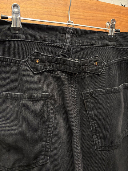 Kapital Black Corduroy ‘Buckle Back’ Straight Leg Denim