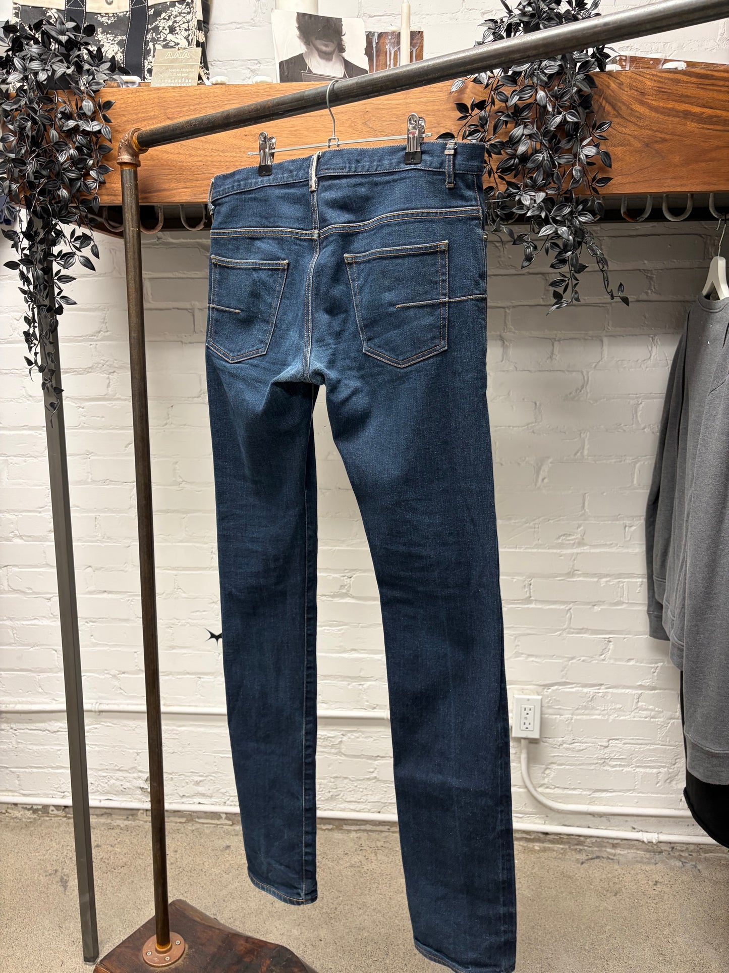 Dior Homme ‘Unaltered Inseam’ Raw Blue Skinny Jeans