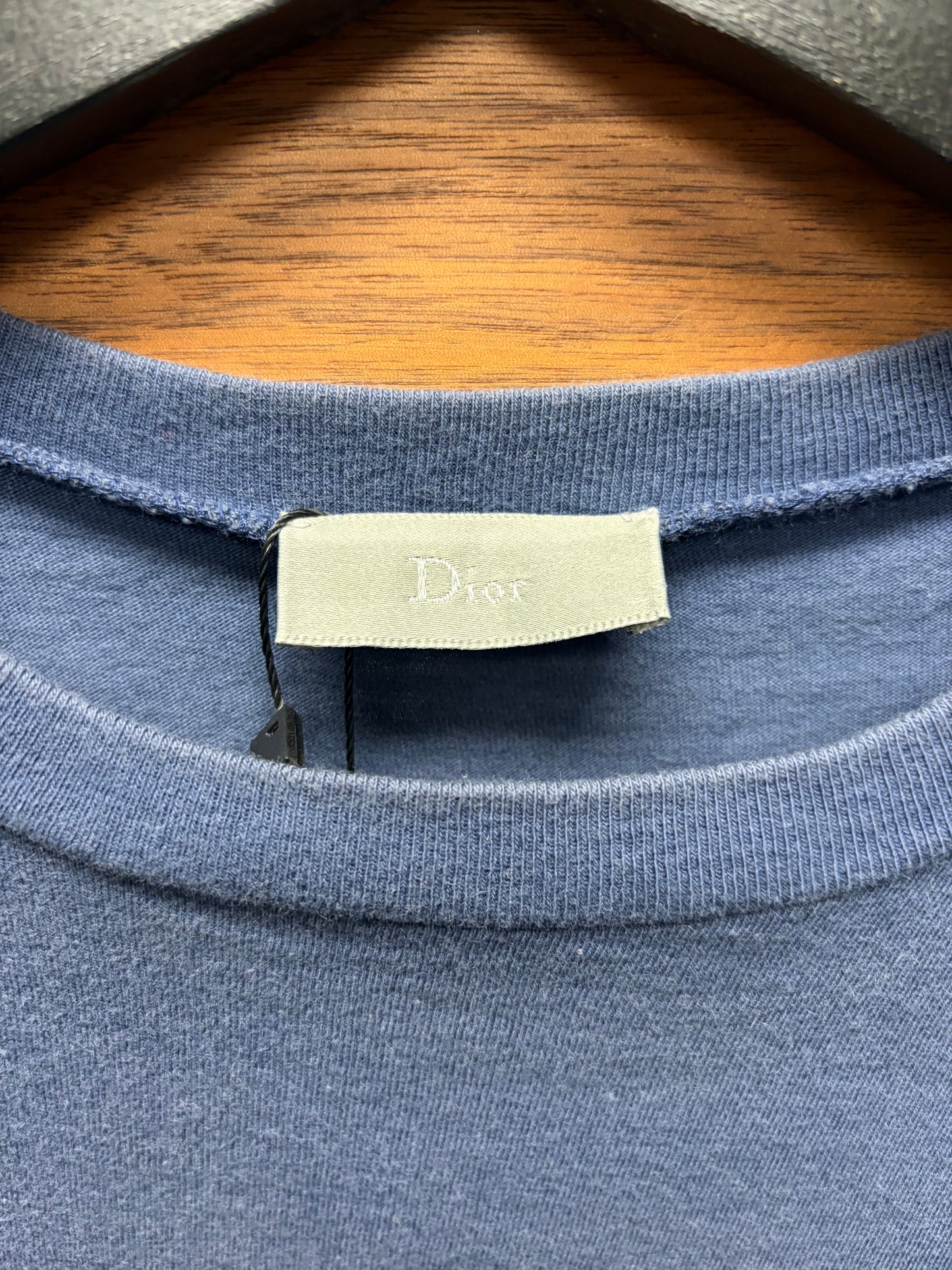 SS2016 Dior Homme ‘Script’ Blue/Red Written Logo T-Shirt