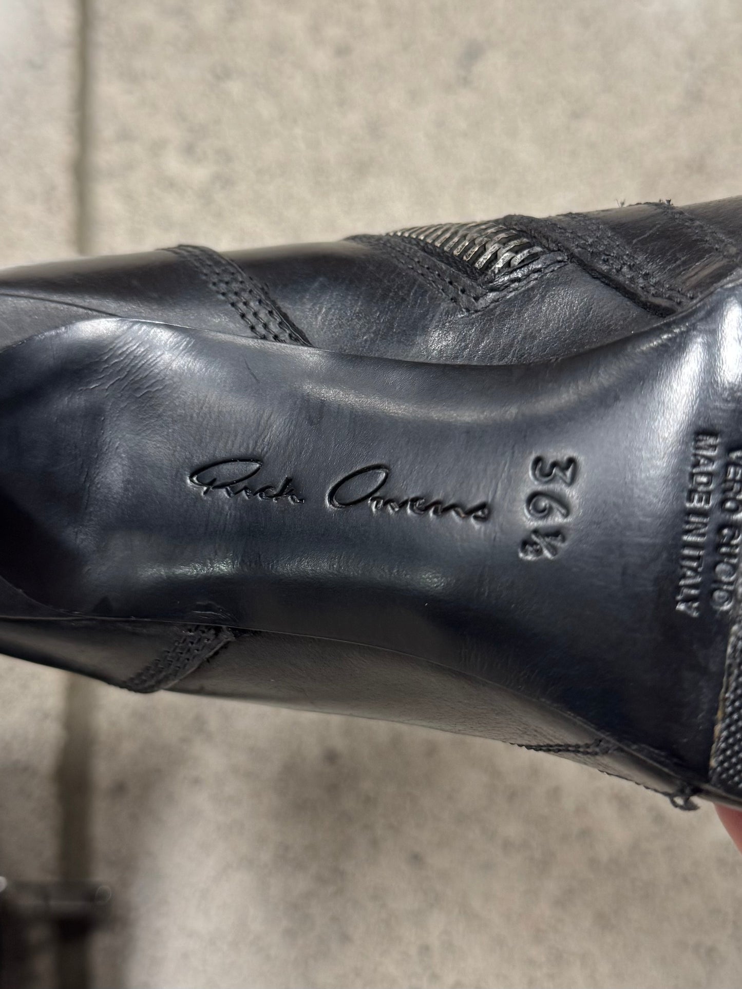 Rick Owens Black Patent Leather Stiletto Heels