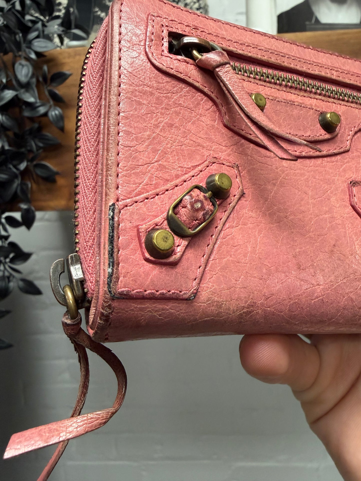 Balenciaga ‘Agneau’ Pink Calfskin Leather Wallet