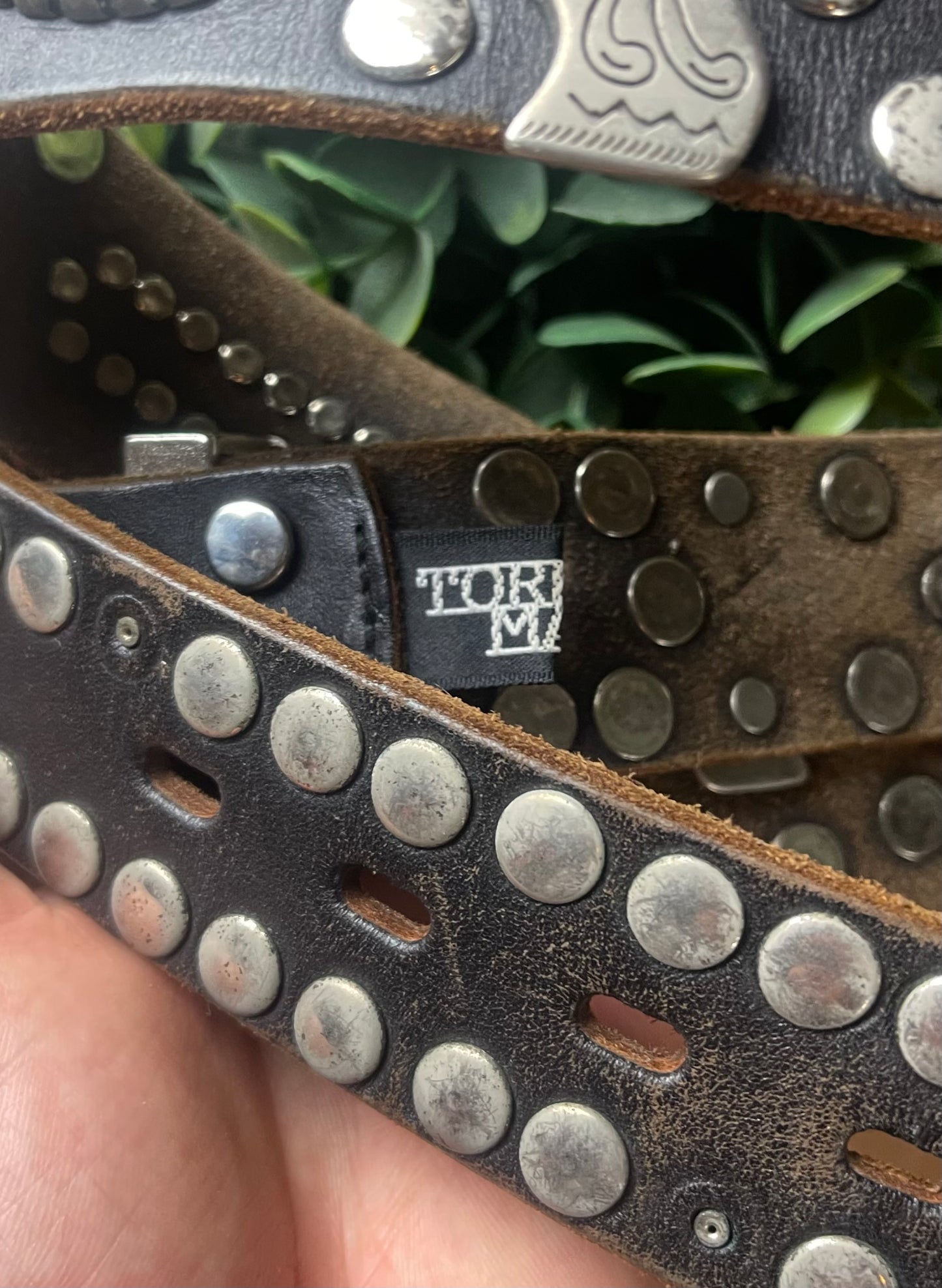 Tornado Mart Studded Black Leather Belt