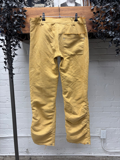 W&LT by Walter Van Beirendonck Tan Suede Bunched Knee Detail Pants