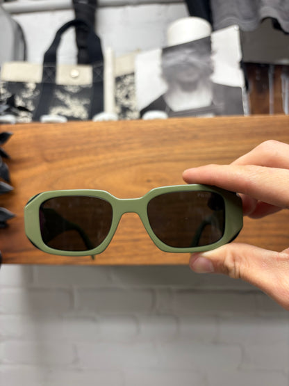 Prada ‘Matcha Green’ Boxy Geometric Frame Rectangular Sunglasses