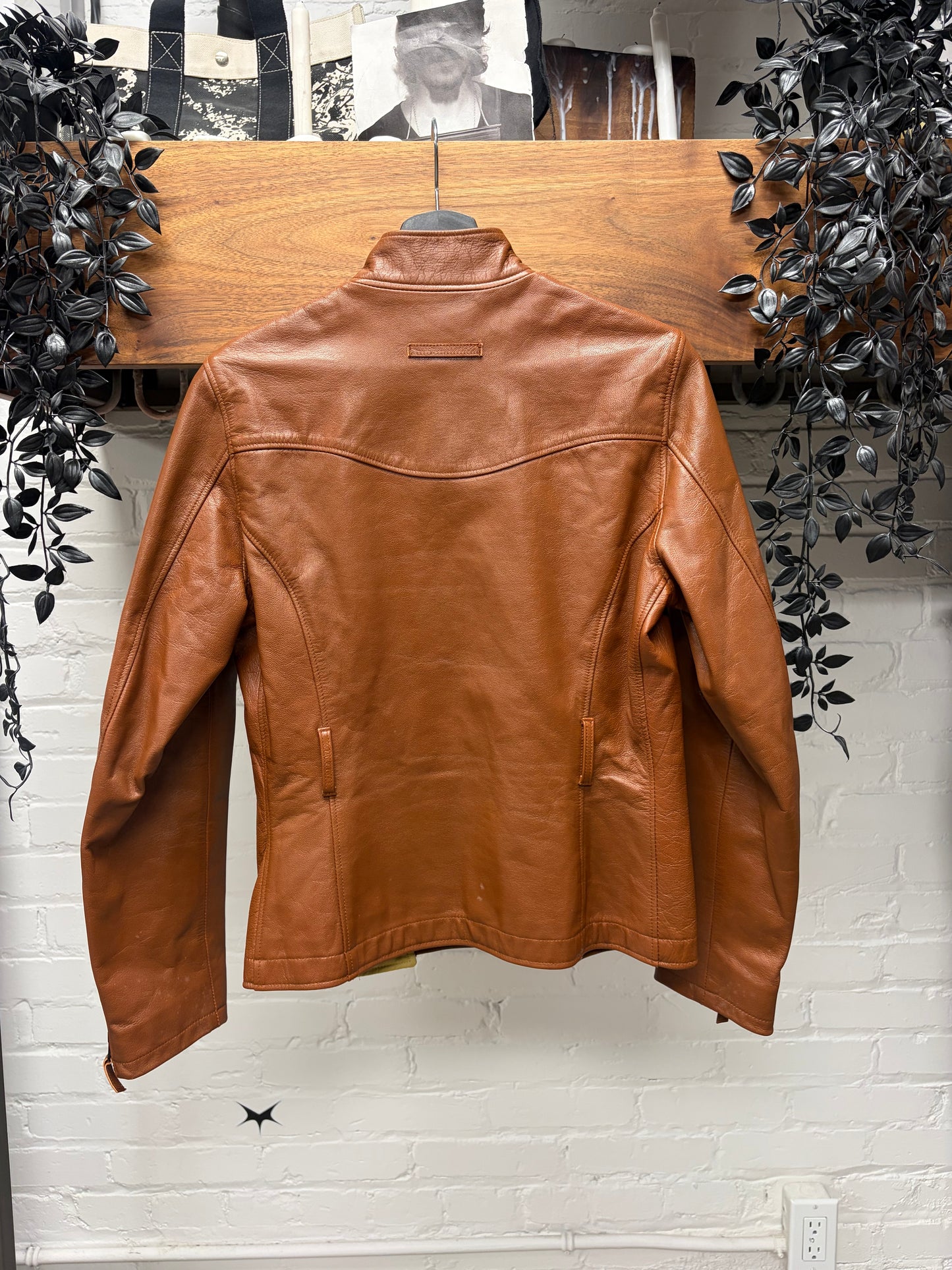 Vintage Jean Paul Gaultier ‘Fencing Zip’ Orange Calfskin Leather Jacket