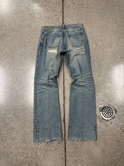 2000s Dolce & Gabbana Mainline Light Wash Blue Flared Denim