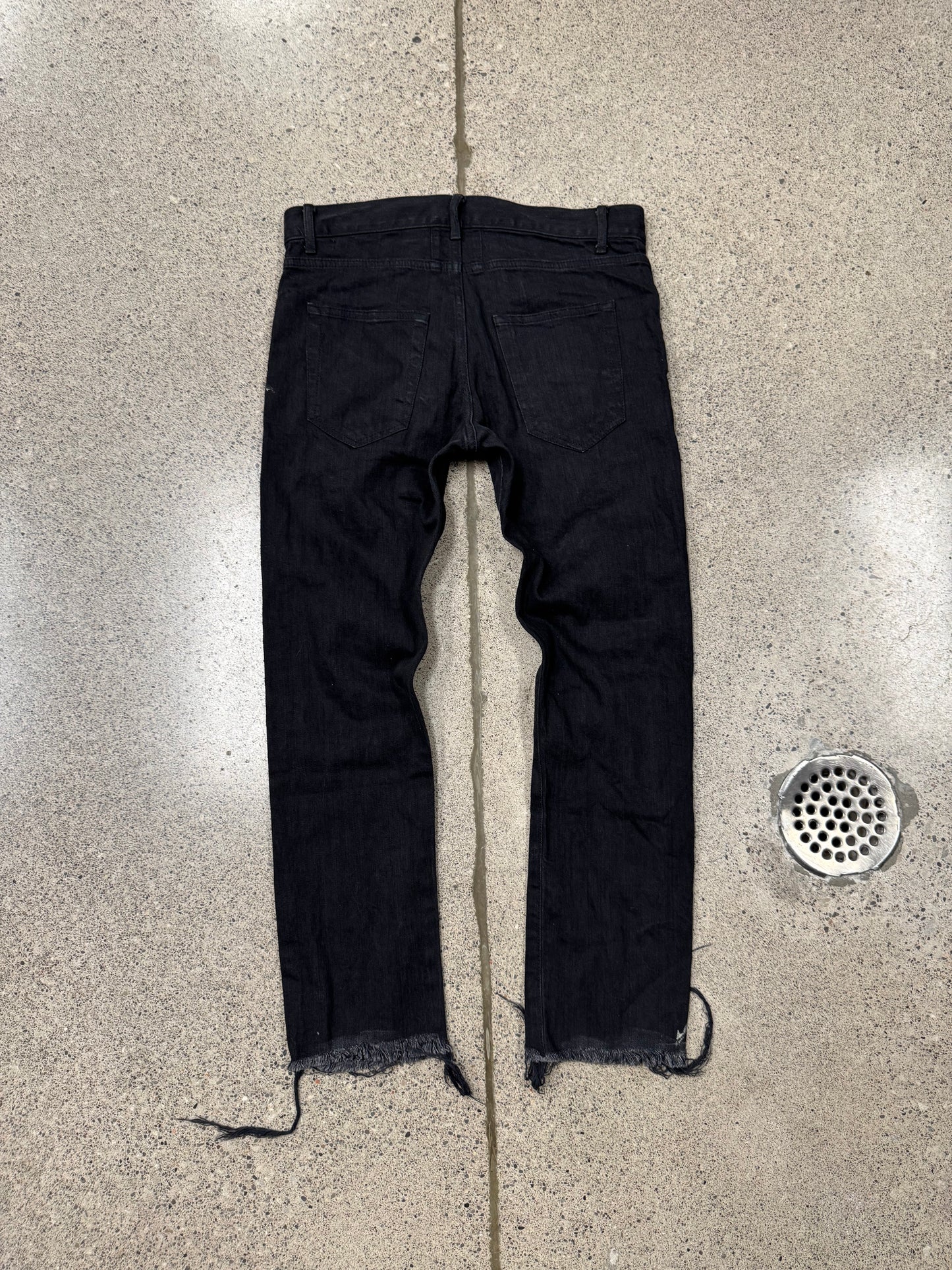 2014 Saint Laurent D02 ‘Released Hem’ Black Skinny Jeans
