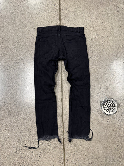 2014 Saint Laurent D02 ‘Released Hem’ Black Skinny Jeans