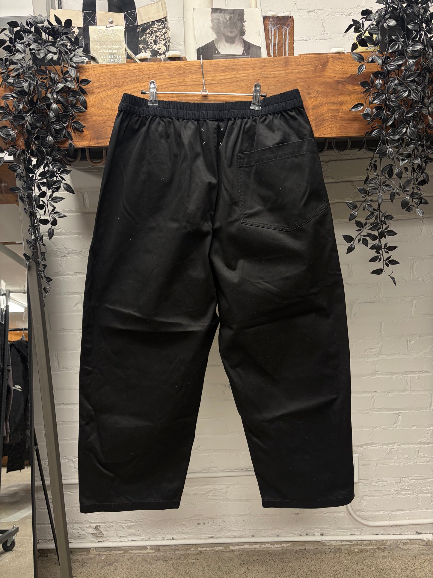 SS2024 Maison Margiela Wide Leg Black Drawstring Pants