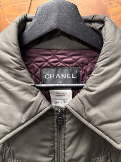 SS2014 Chanel ‘Lion Crest’ Quilted & Embroidered Logo Waistline Cropped Jacket