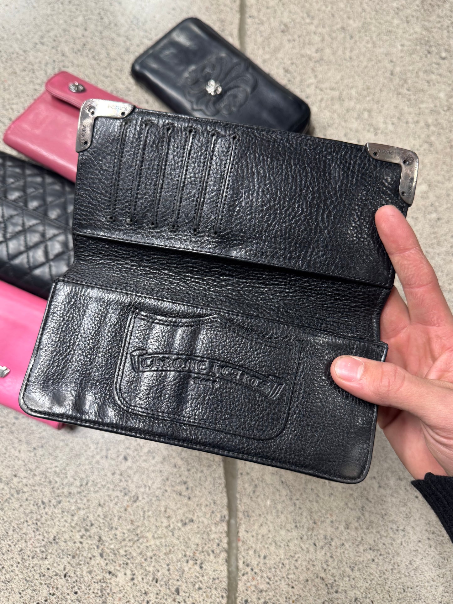 Chrome Hearts ‘Top DRWR’ Single Fold Long Leather Wallet