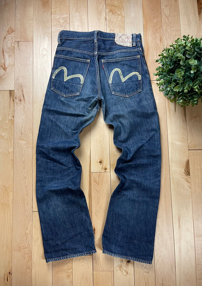 Evisu N02 Gull Logo Raw Blue Selvedge Denim